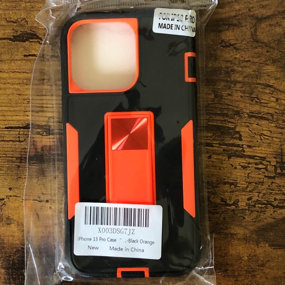 Case Designed for iPhone 13 Pro Max Black Orange